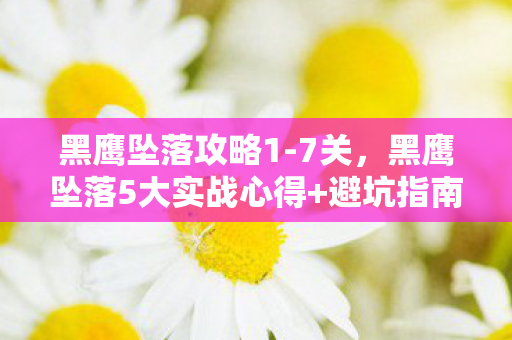 黑鹰坠落攻略1-7关，黑鹰坠落5大实战心得+避坑指南，助你战场逆袭！