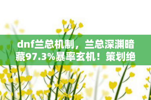 dnf兰总机制，兰总深渊暗藏97.3%暴率玄机！策划绝口不提的隐藏数值链曝光
