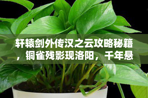 轩辕剑外传汉之云攻略秘籍，铜雀残影现洛阳，千年悬案藏杀机，毛骨悚然谁是真凶？