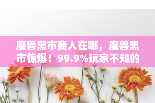 魔兽黑市商人在哪,魔兽黑市惊爆!99.9%玩家不知的300%爆率暗改真相 魔兽黑市商人在哪,魔兽黑市惊爆!99.9%玩家不知的300%爆率暗改真相