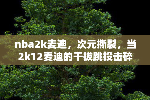 nba2k麦迪，次元撕裂，当2k12麦迪的干拔跳投击碎中年生存悖论