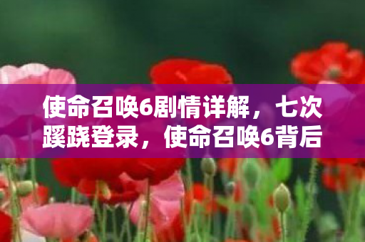 使命召唤6剧情详解，七次蹊跷登录，使命召唤6背后竟藏着让我后背发凉的真相