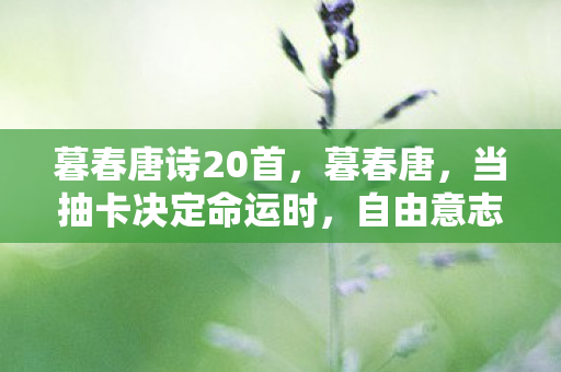暮春唐诗20首,暮春唐,当抽卡决定命运时,自由意志竟是最高级谎言? 暮春唐诗20首,暮春唐,当抽卡决定命运时,自由意志竟是最高级谎言?