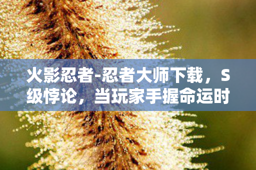 火影忍者-忍者大师下载，S级悖论，当玩家手握命运时，自由意志竟是宿命的终极枷锁？