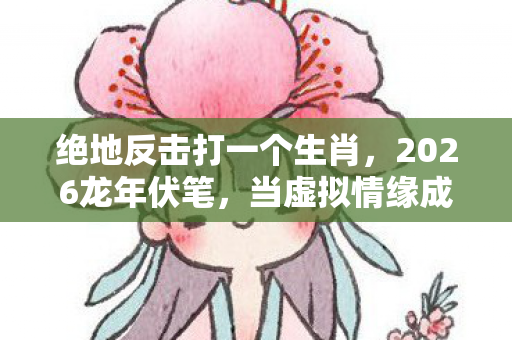 绝地反击打一个生肖,2026龙年伏笔,当虚拟情缘成唯一温暖,鼻子一酸谁懂这三年 绝地反击打一个生肖,2026龙年伏笔,当虚拟情缘成唯一温暖,鼻子一酸谁懂这三年