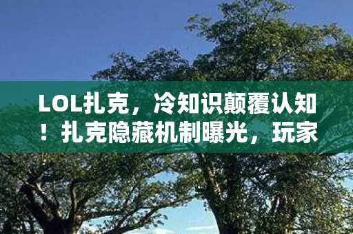 LOL扎克,冷知识颠覆认知!扎克隐藏机制曝光,玩家目瞪口呆,玩了五年竟不知! LOL扎克,冷知识颠覆认知!扎克隐藏机制曝光,玩家目瞪口呆,玩了五年竟不知!
