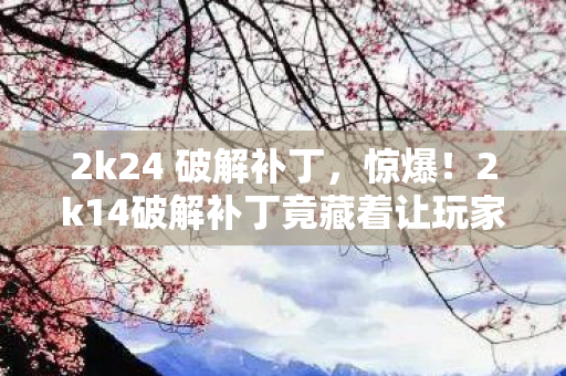 2k24 破解补丁，惊爆！2k14破解补丁竟藏着让玩家沸腾的3大逆天彩蛋？