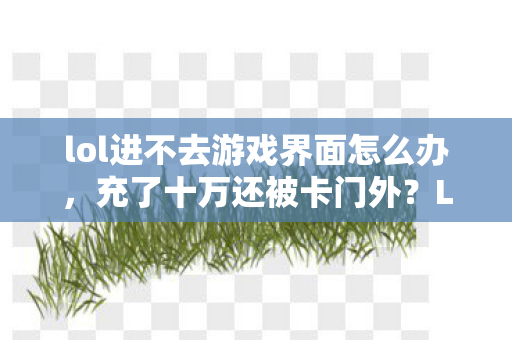 lol进不去游戏界面怎么办，充了十万还被卡门外？LOL这波操作让我钱包和血压一起飙升！