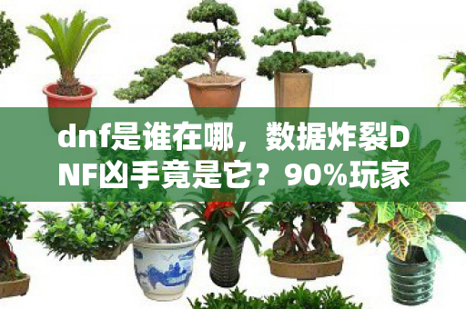 dnf是谁在哪,数据炸裂DNF凶手竟是它?90%玩家不知的300亿市场新蓝海! dnf是谁在哪,数据炸裂DNF凶手竟是它?90%玩家不知的300亿市场新蓝海!