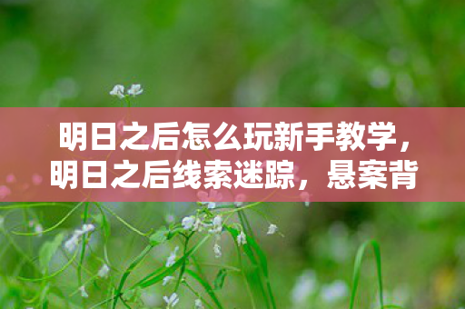 明日之后怎么玩新手教学,明日之后线索迷踪,悬案背后,毛骨悚然十年困局之谜 明日之后怎么玩新手教学,明日之后线索迷踪,悬案背后,毛骨悚然十年困局之谜