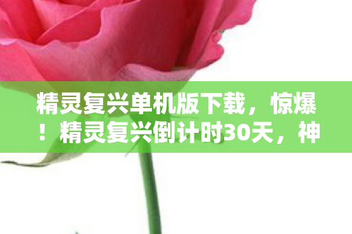精灵复兴单机版下载，惊爆！精灵复兴倒计时30天，神秘力量能否改写命运？