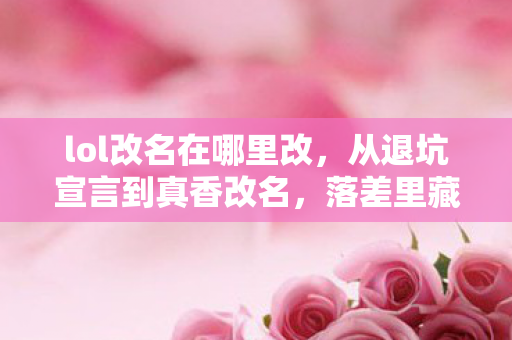 lol改名在哪里改，从退坑宣言到真香改名，落差里藏着真相，笑着笑着就哭了