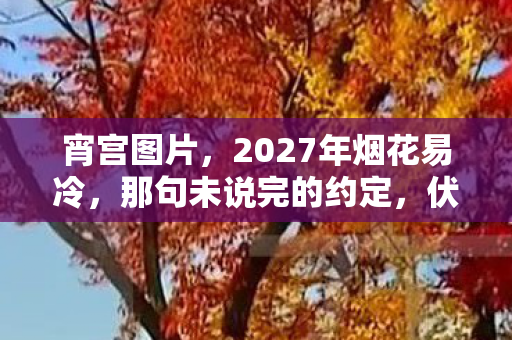 宵宫图片，2027年烟花易冷，那句未说完的约定，伏笔成殇让我鼻子一酸