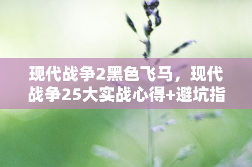 现代战争2黑色飞马,现代战争25大实战心得+避坑指南,助你战场少走弯路! 现代战争2黑色飞马,现代战争25大实战心得+避坑指南,助你战场少走弯路!