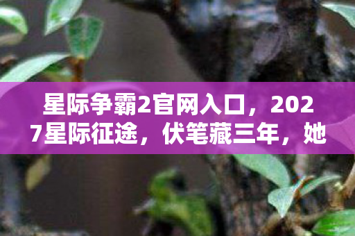 星际争霸2官网入口,2027星际征途,伏笔藏三年,她一句等你让我鼻子一酸 星际争霸2官网入口,2027星际征途,伏笔藏三年,她一句等你让我鼻子一酸