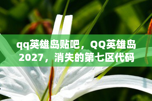 qq英雄岛贴吧,QQ英雄岛2027,消失的第七区代码,玩家集体失忆背后的毛骨悚然悬案 qq英雄岛贴吧,QQ英雄岛2027,消失的第七区代码,玩家集体失忆背后的毛骨悚然悬案