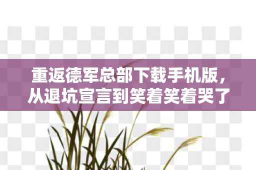 重返德军总部下载手机版,从退坑宣言到笑着笑着哭了,落差真相里,我终究还是回来了 重返德军总部下载手机版,从退坑宣言到笑着笑着哭了,落差真相里,我终究还是回来了