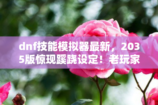 dnf技能模拟器最新,2035版惊现蹊跷设定!老玩家直呼这波血赚的技能模拟器进化史 dnf技能模拟器最新,2035版惊现蹊跷设定!老玩家直呼这波血赚的技能模拟器进化史