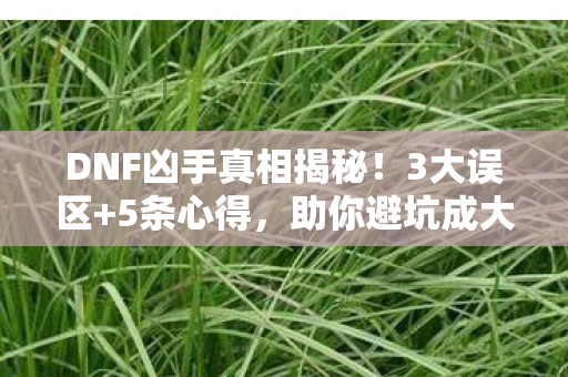 DNF凶手真相揭秘!3大误区+5条心得,助你避坑成大神! DNF凶手真相揭秘!3大误区+5条心得,助你避坑成大神!