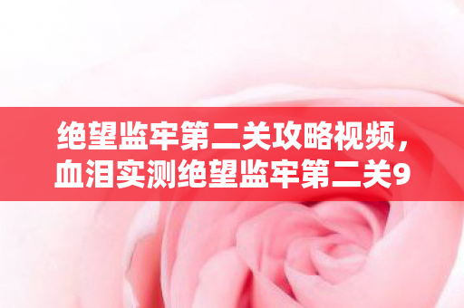 绝望监牢第二关攻略视频,血泪实测绝望监牢第二关99%玩家卡关的3个致命陷阱!第2个陷阱让我砸了键盘 绝望监牢第二关攻略视频,血泪实测绝望监牢第二关99%玩家卡关的3个致命陷阱!第2个陷阱让我砸了键盘
