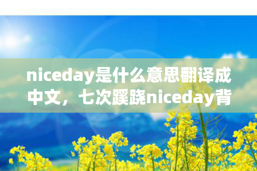 niceday是什么意思翻译成中文,七次蹊跷niceday背后,我后背发凉地数着被游戏耍的年轮 niceday是什么意思翻译成中文,七次蹊跷niceday背后,我后背发凉地数着被游戏耍的年轮