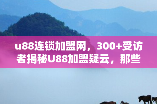 u88连锁加盟网,300+受访者揭秘U88加盟疑云,那些在网吧绷不住的真相 u88连锁加盟网,300+受访者揭秘U88加盟疑云,那些在网吧绷不住的真相