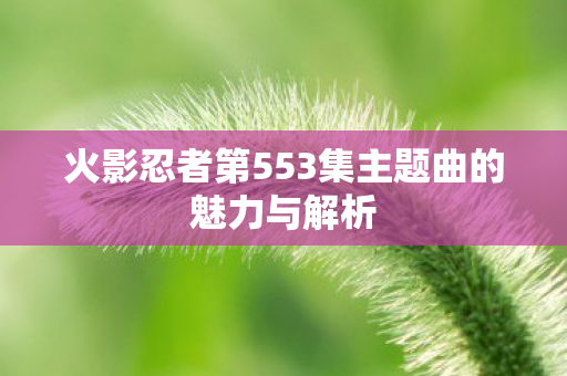 火影忍者第553集主题曲的魅力与解析图片