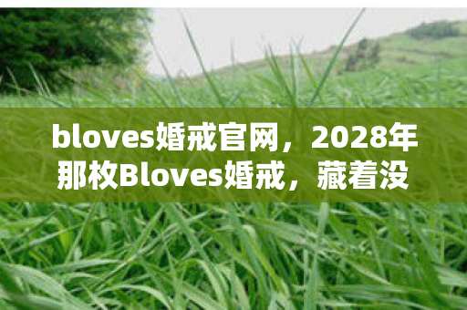bloves婚戒官网,2028年那枚Bloves婚戒,藏着没说出口的誓言,如今想起鼻子一酸 bloves婚戒官网,2028年那枚Bloves婚戒,藏着没说出口的誓言,如今想起鼻子一酸