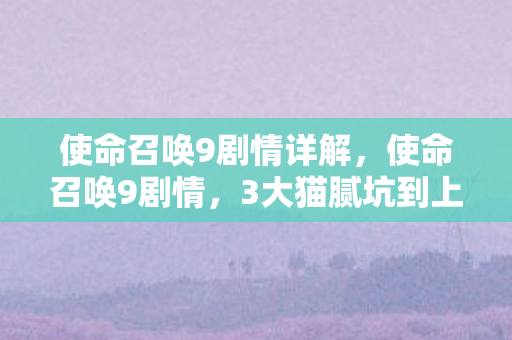12名玩家深扒COD9隐藏剧情图片