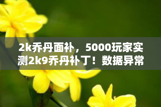 2k乔丹面补,5000玩家实测2k9乔丹补丁!数据异常疑云下,策划组绷不住了? 2k乔丹面补,5000玩家实测2k9乔丹补丁!数据异常疑云下,策划组绷不住了?
