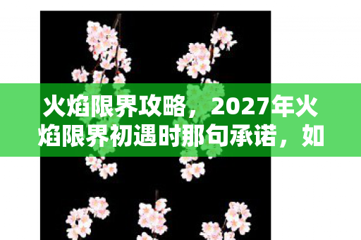 火焰限界攻略,2027年火焰限界初遇时那句承诺,如今只剩我鼻子一酸 火焰限界攻略,2027年火焰限界初遇时那句承诺,如今只剩我鼻子一酸