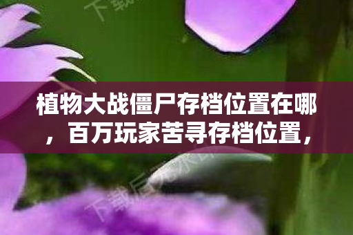 植物大战僵尸存档位置在哪,百万玩家苦寻存档位置,神秘谜团竟让全服集体破防! 植物大战僵尸存档位置在哪,百万玩家苦寻存档位置,神秘谜团竟让全服集体破防!
