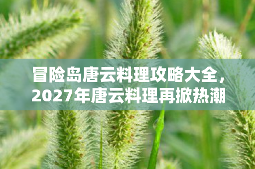 冒险岛唐云料理攻略大全,2027年唐云料理再掀热潮,伏笔藏旧情,鼻子一酸忆往昔 冒险岛唐云料理攻略大全,2027年唐云料理再掀热潮,伏笔藏旧情,鼻子一酸忆往昔