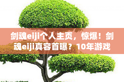 剑魂eiji个人主页,惊爆!剑魂eiji真容首曝?10年游戏人生背后的心酸谁懂 剑魂eiji个人主页,惊爆!剑魂eiji真容首曝?10年游戏人生背后的心酸谁懂
