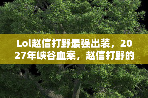 Lol赵信打野最强出装,2027年峡谷血案,赵信打野的死亡轨迹,谁在暗处编织毛骨悚然的悬案? Lol赵信打野最强出装,2027年峡谷血案,赵信打野的死亡轨迹,谁在暗处编织毛骨悚然的悬案?