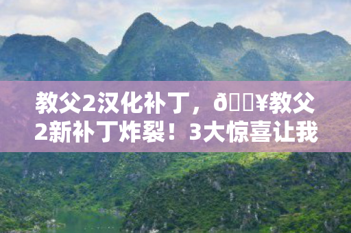 教父2汉化补丁，🔥教父2新补丁炸裂！3大惊喜让我直呼这波血赚！