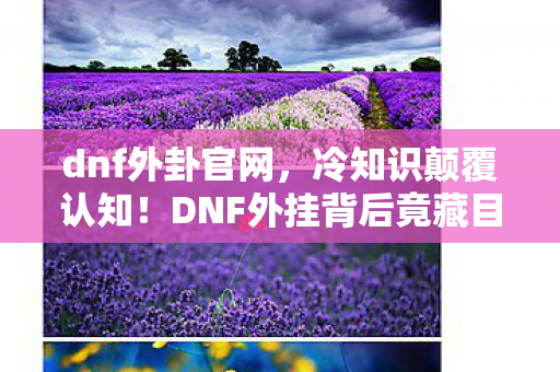 dnf外卦官网,冷知识颠覆认知!DNF外挂背后竟藏目瞪口呆的拆弹级设计玄机 dnf外卦官网,冷知识颠覆认知!DNF外挂背后竟藏目瞪口呆的拆弹级设计玄机