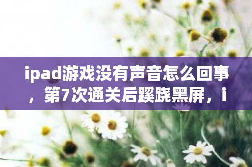 ipad游戏没有声音怎么回事，第7次通关后蹊跷黑屏，iPad游戏背后竟藏着后背发凉的真相