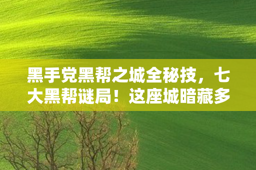 黑手党黑帮之城全秘技，七大黑帮谜局！这座城暗藏多少不为人知的致命真相？