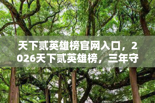 天下贰英雄榜官网入口,2026天下贰英雄榜,三年守候终成殇,伏笔揭开时鼻子一酸 天下贰英雄榜官网入口,2026天下贰英雄榜,三年守候终成殇,伏笔揭开时鼻子一酸