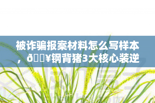 被诈骗报案材料怎么写样本,🔥钢背猪3大核心装逆天改命!3000血+反伤流爽到对手自闭! 被诈骗报案材料怎么写样本,🔥钢背猪3大核心装逆天改命!3000血+反伤流爽到对手自闭!