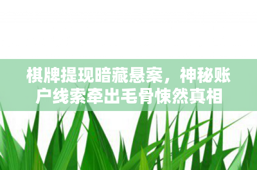 棋牌提现暗藏悬案，神秘账户线索牵出毛骨悚然真相
