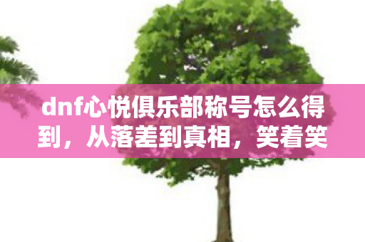 dnf心悦俱乐部称号怎么得到，从落差到真相，笑着笑着哭了，DNF心悦称号背后的我