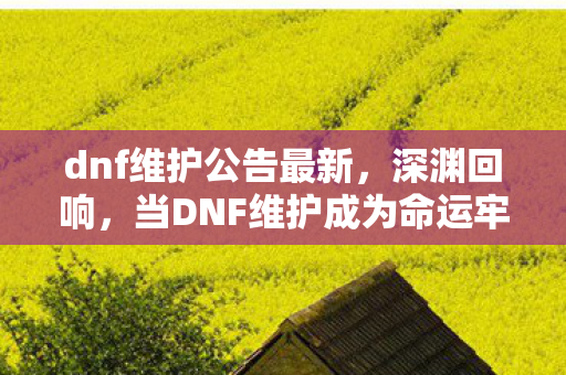 dnf维护公告最新，深渊回响，当DNF维护成为命运牢笼与自由悖论的终极战场