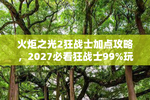 火炬之光2狂战士加点攻略,2027必看狂战士99%玩家错过的3种神级加点!手残党逆袭成战神 火炬之光2狂战士加点攻略,2027必看狂战士99%玩家错过的3种神级加点!手残党逆袭成战神
