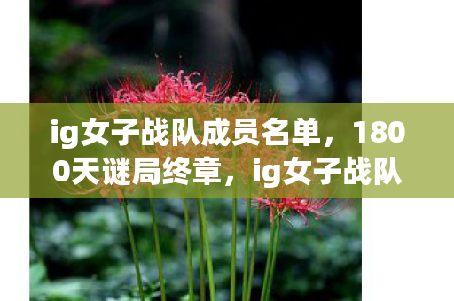 ig女子战队成员名单，1800天谜局终章，ig女子战队解散前夜，最后一场比赛的泪目真相