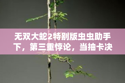 无双大蛇2特别版虫虫助手下，第三重悖论，当抽卡决定命运时，灵魂震颤的自由究竟被谁囚禁？