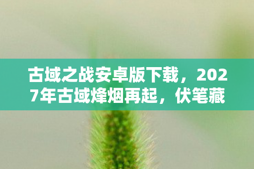 古域之战安卓版下载，2027年古域烽烟再起，伏笔藏三年，鼻子一酸竟是最后温柔