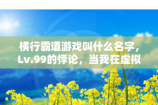 横行霸道游戏叫什么名字,Lv.99的悖论,当我在虚拟世界杀穿生死,却听见儿子问爸爸你快乐吗 横行霸道游戏叫什么名字,Lv.99的悖论,当我在虚拟世界杀穿生死,却听见儿子问爸爸你快乐吗