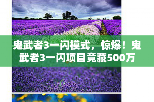 鬼武者3一闪模式,惊爆!鬼武者3一闪项目竟藏500万隐情,离职老兵掀桌吓一跳! 鬼武者3一闪模式,惊爆!鬼武者3一闪项目竟藏500万隐情,离职老兵掀桌吓一跳!